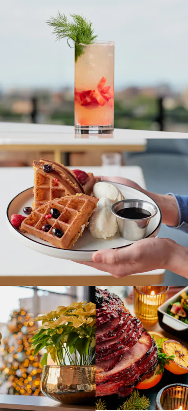 food, tableware, ingredient, fruit, waffle, table