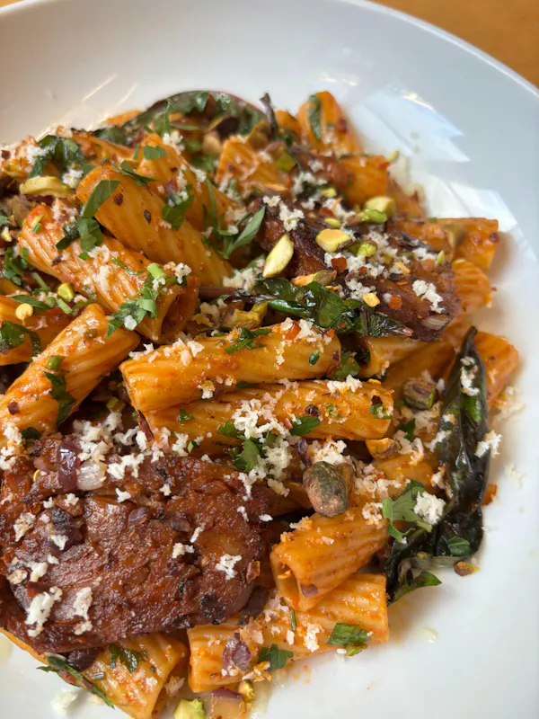 food, ingredient, pasta, rigatoni, leaf vegetable, penne