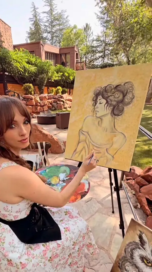 art, visual arts, paint, painting, brown hair, watercolor painting