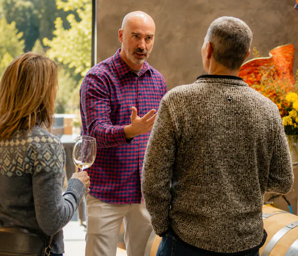 conversation, happiness, wine tasting