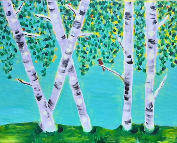 woody plant, birch, birch family, paint, paper birch
