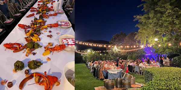 furniture, event, table, chair, tablecloth, food