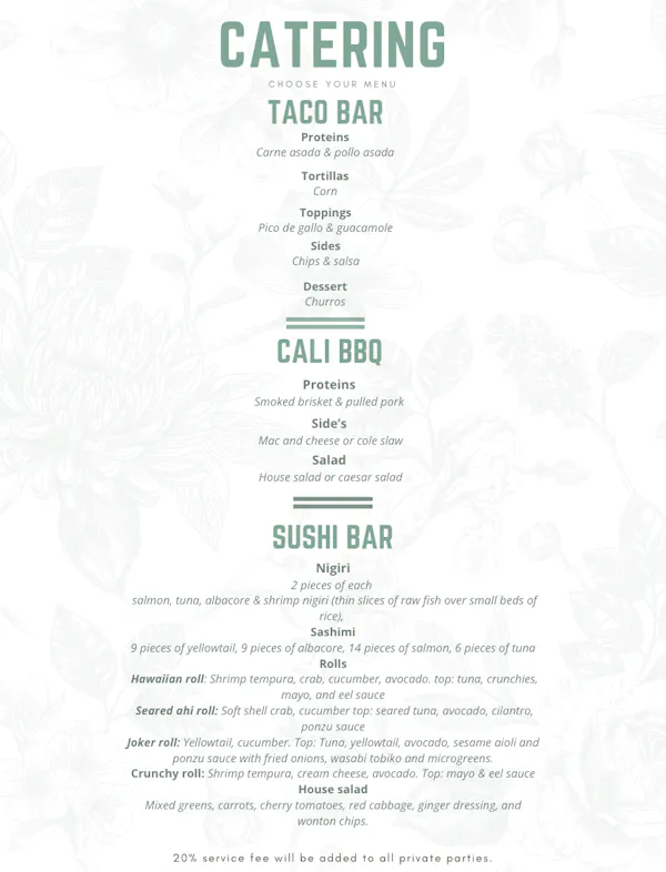 restaurant menu