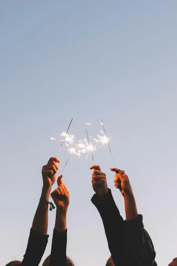 sparkler, happiness