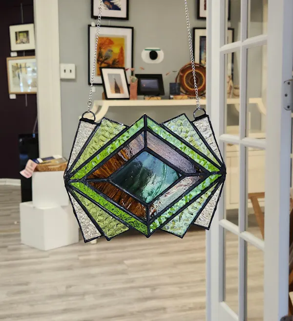 glass, stained glass, natural material, triangle