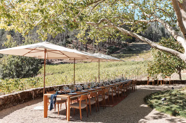 outdoor table, outdoor furniture, shade, tablecloth, garden, restaurant