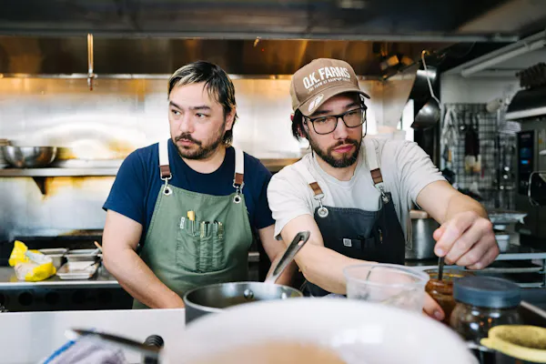 tableware, apron, restaurant, facial hair, cooking, chef