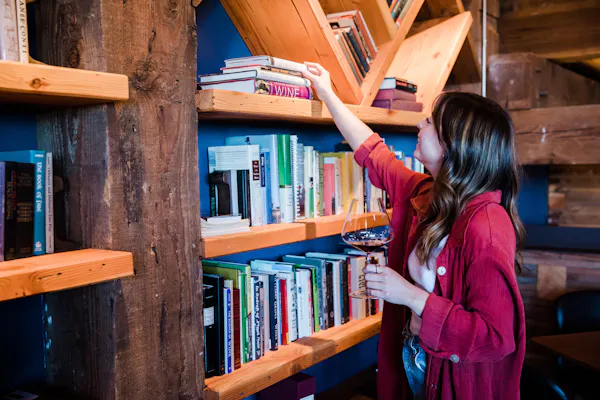 bookcase, shelf, book, publication, shelving, building