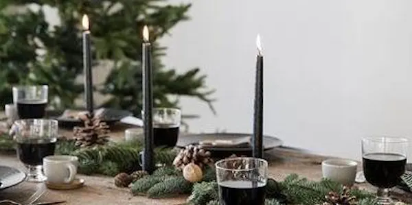 tableware, serveware, dishware, christmas decoration, candle, conifers