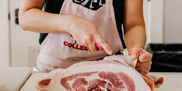 meat, ingredient, food, butcher, meat cutter, apron