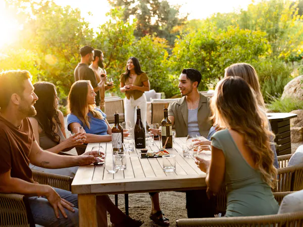 furniture, table, tableware, shirt, drinkware, outdoor furniture
