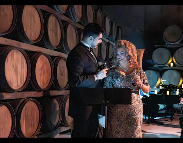 barrel, event, dress, formal wear, entertainment, winery