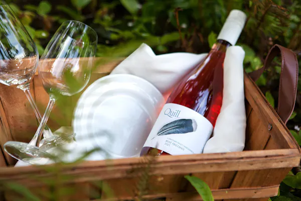 bottle, fluid, grass, drinkware, plastic bag, wood
