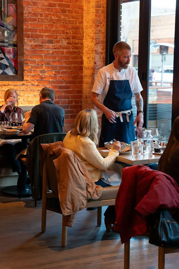 furniture, table, restaurant, chair, customer, kitchen & dining room table