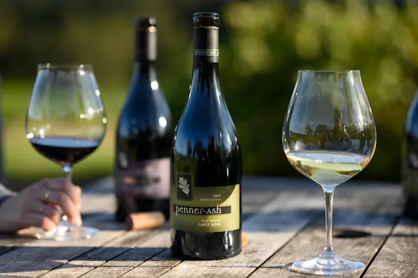 wine glass, stemware, bottle, drink, alcoholic beverage, glass bottle