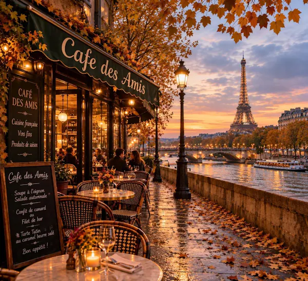 night, evening, restaurant, outdoor table, outdoor furniture, chair