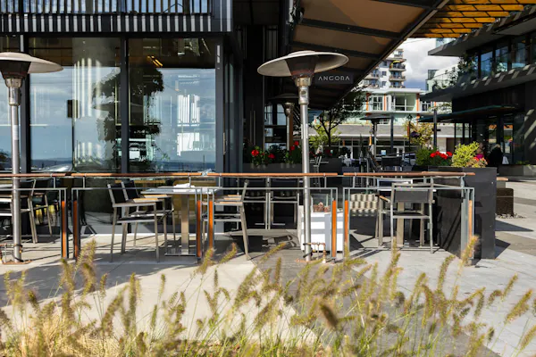 furniture, chair, shade, umbrella, restaurant, outdoor furniture