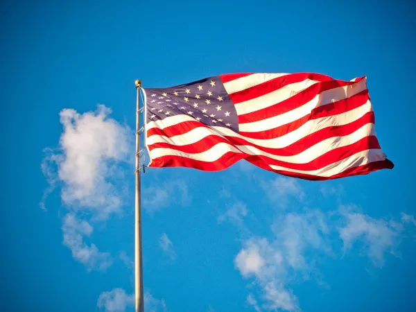 cloud, sky, flag, flag of the united states, cumulus, electric blue