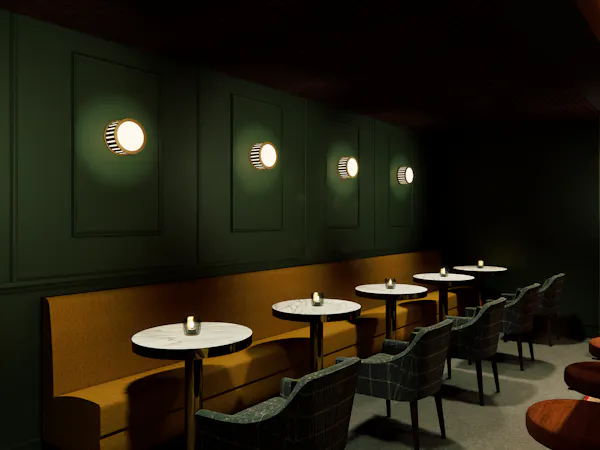 furniture, restaurant, coffee table, wood stain, chair, light fixture