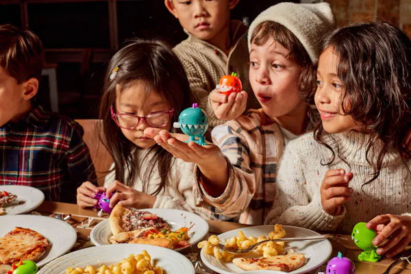 food, tableware, child, table, eating, furniture