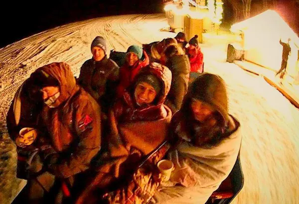 jacket, winter, recreation, fun, night