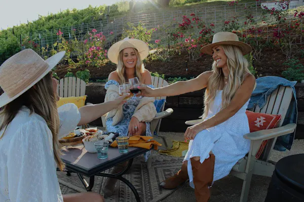 furniture, table, plant, hat, sun hat, chair