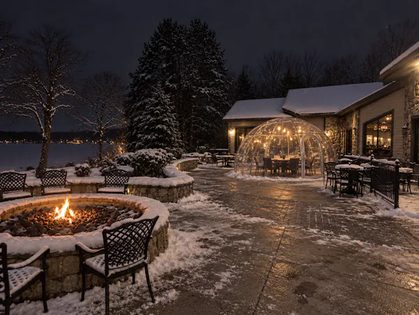 winter, freezing, snow, landscape lighting, night, evening