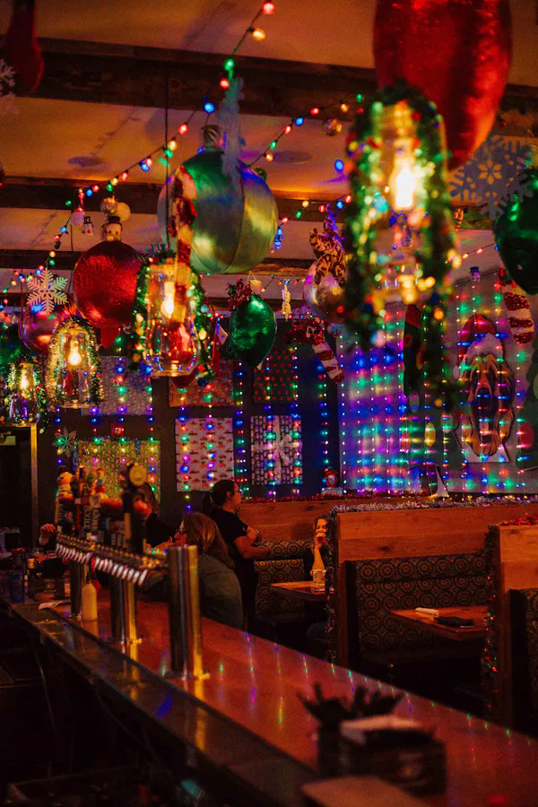 lighting, light fixture, ceiling, night, decoration, drinking establishment