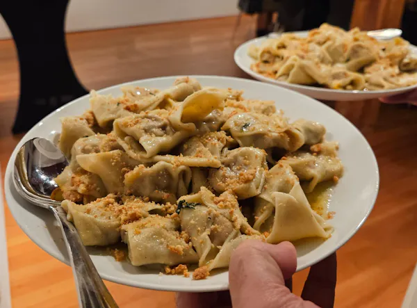 food, tableware, ingredient, dishware, casoncelli, dumpling