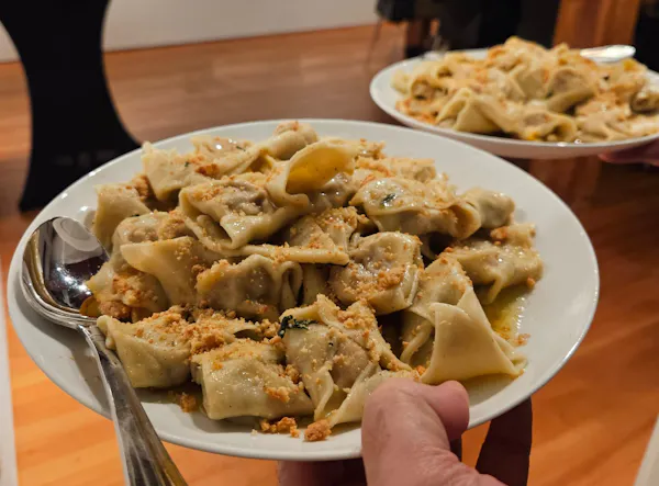 food, tableware, ingredient, dishware, casoncelli, dumpling