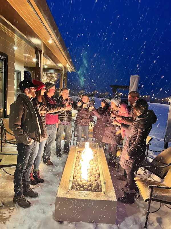 winter, jacket, freezing, snow, night, evening