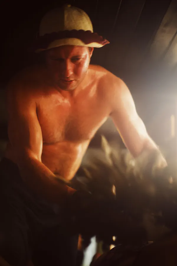 hat, headgear, barechestedness, elbow, muscle, cap