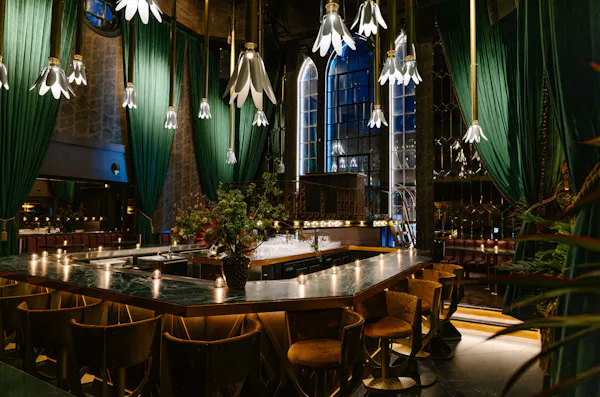 lighting, furniture, light fixture, restaurant, chandelier, ceiling
