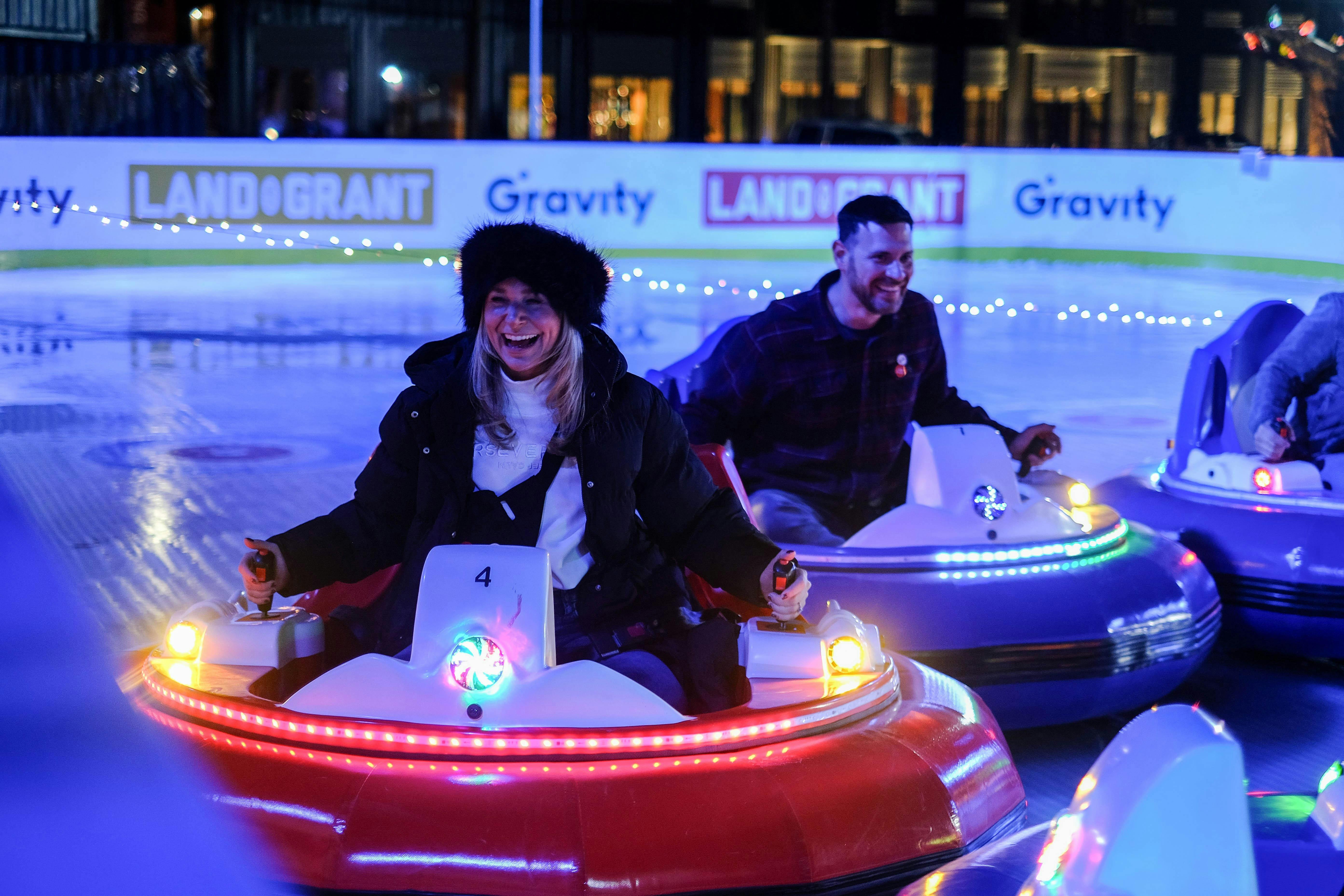 Land Grant Brewing Company Ice Bumper Car Ride at Land Grant at