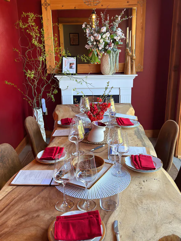 furniture, red, table, tableware, textile, chair