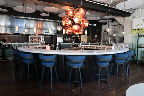 ceiling, light fixture, glass, chandelier, restaurant