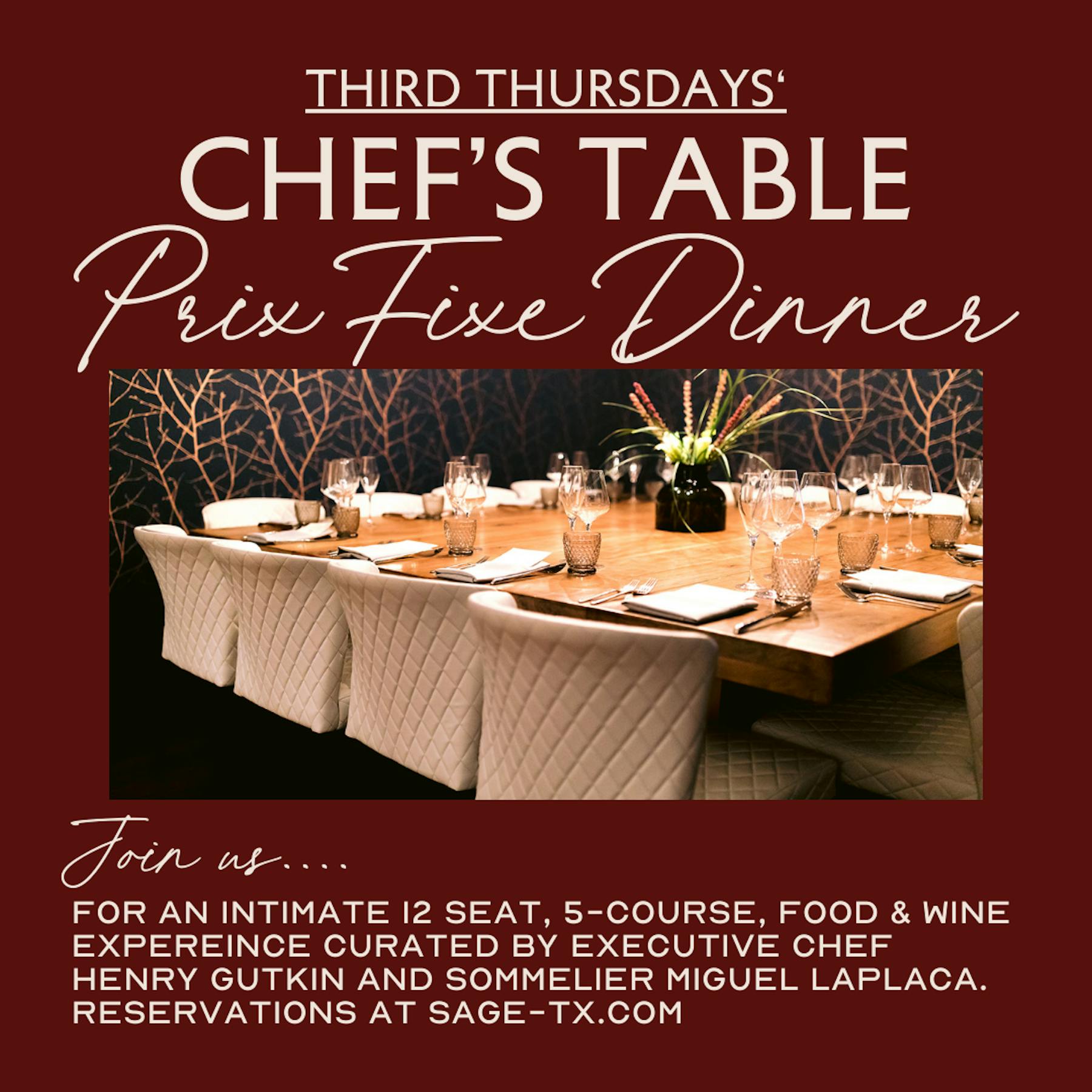 Sage Restaurant and Lounge Fredericksburg, TX Tock