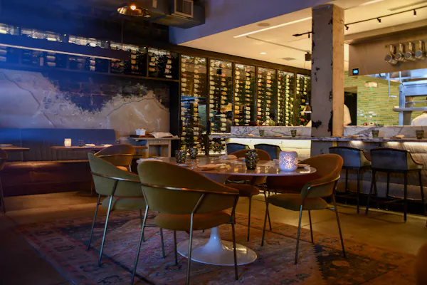 furniture, chair, table, flooring, ceiling, lighting