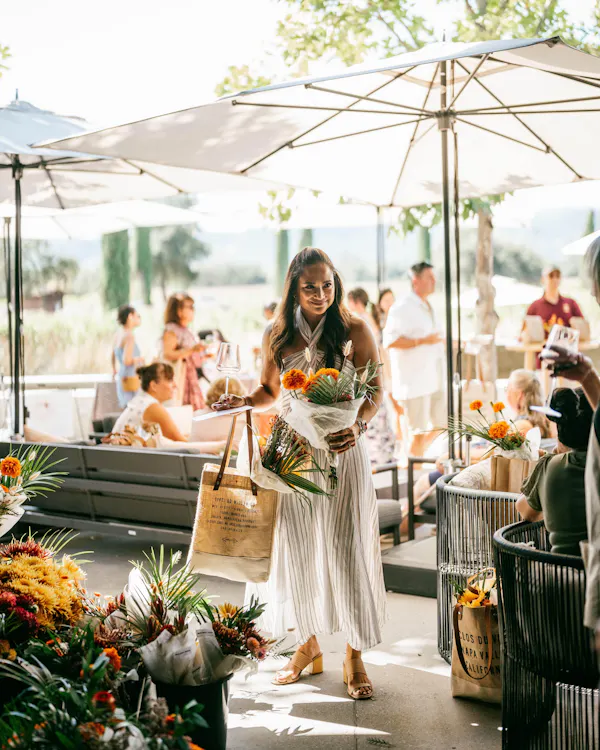 photograph, plant, flower, orange, dress, flower arranging
