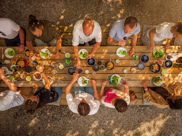 table, food, party, lunch, brunch, dishware