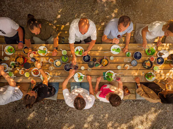 table, food, party, lunch, brunch, dishware