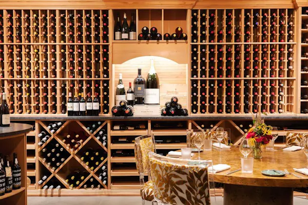 furniture, table, building, wine rack, barware, plant