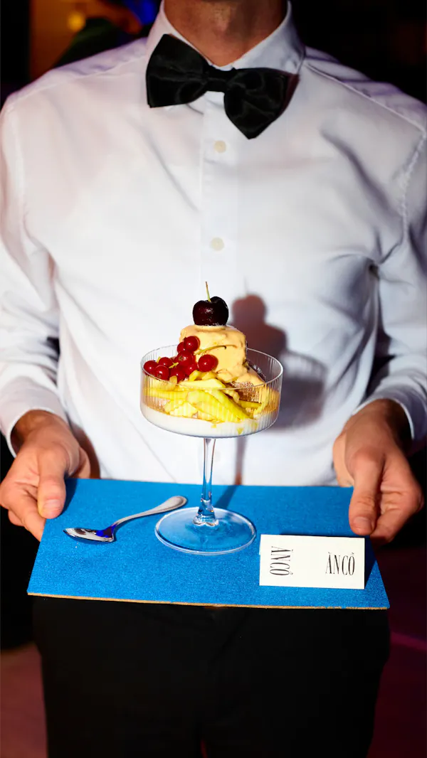 food, tableware, fruit, ingredient, bow tie, dessert