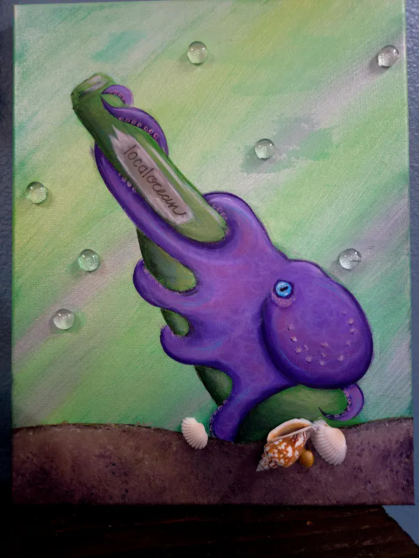 paint, watercolor painting, octopus