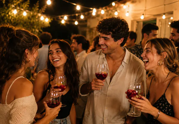 smile, happiness, tableware, drinkware, alcoholic drink, event