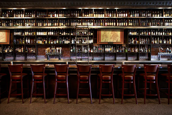 furniture, drinking establishment, barware, chair, shelf, wood