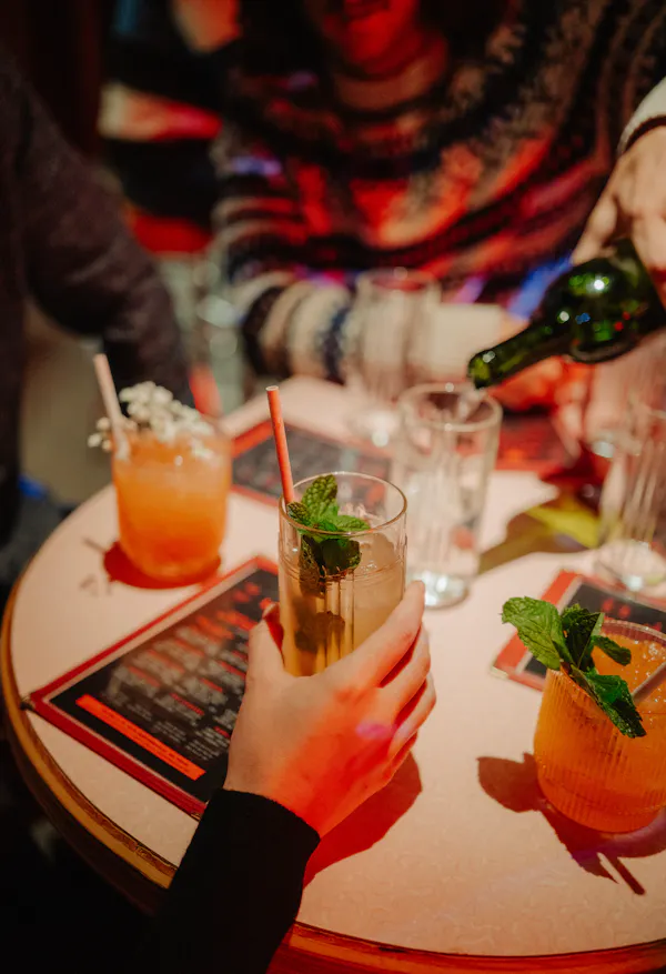 food, tableware, cocktail, ingredient, juice, fruit