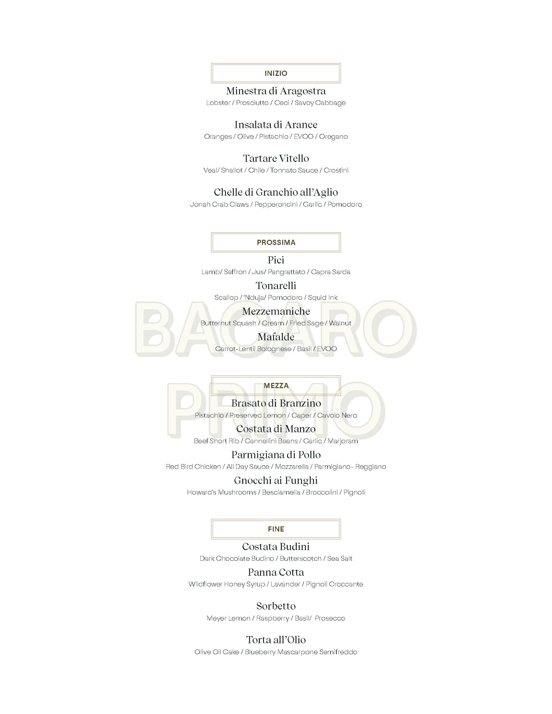 Bacaro Primo Kansas City, MO Tock