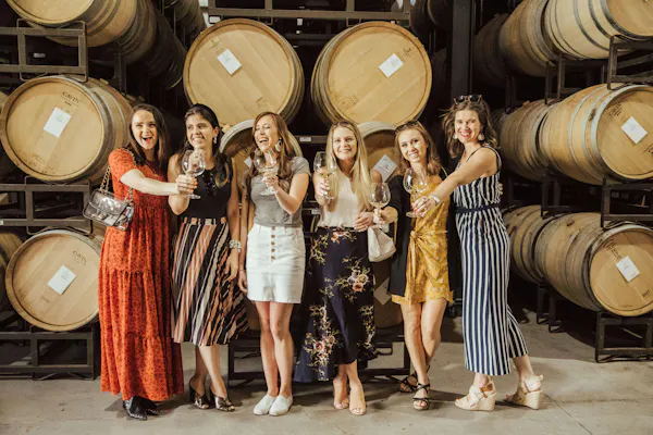 dress, smile, barrel, winery, blond, one-piece garment