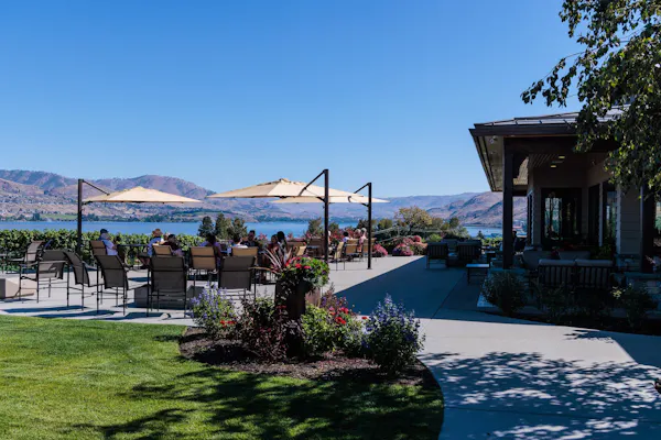 sky, mountainous landforms, mountain, outdoor furniture, shade, mountain range